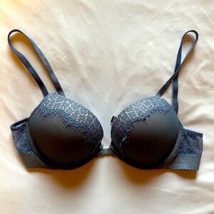 Cutesy Lacey powder blue push up bra from Victoria’s Secret.